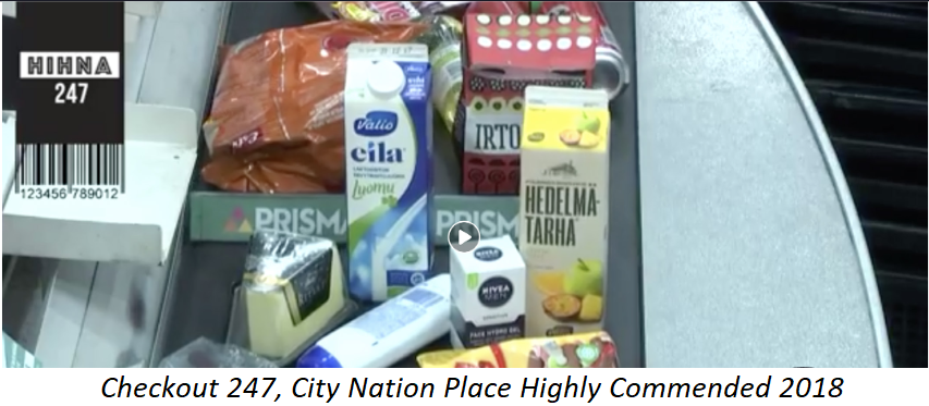 products lined up on a checkout conveyor belt