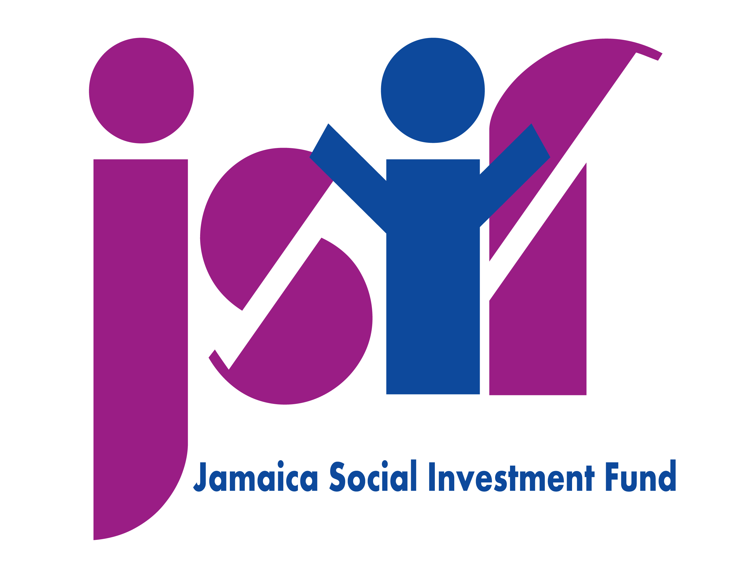 A purple and blue logo reading 'JSIF' with the caption, Jamaica Social Investment Fund underneath. 